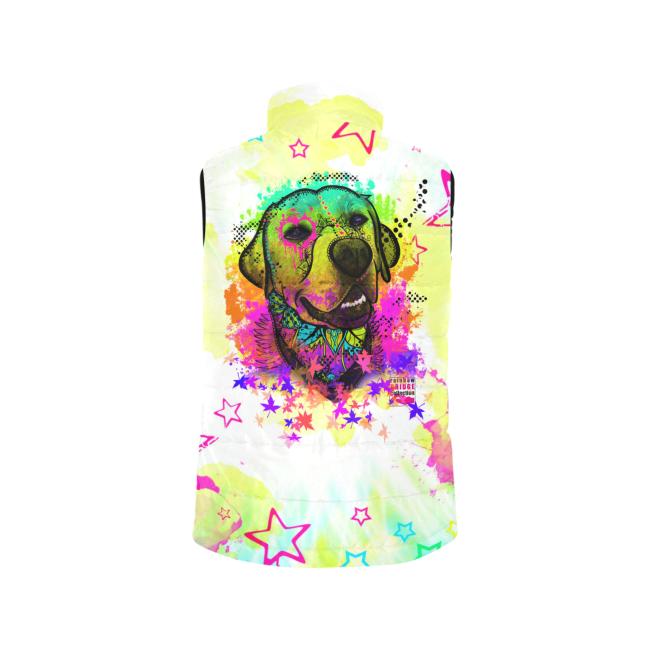 Preview: Weste mit Hundemotiv Leo - 100 % Polyester, Wattiertes Futter, Ärmellos, bunt, Hundemotiv, Mischling, Mix, Labrador, Labby