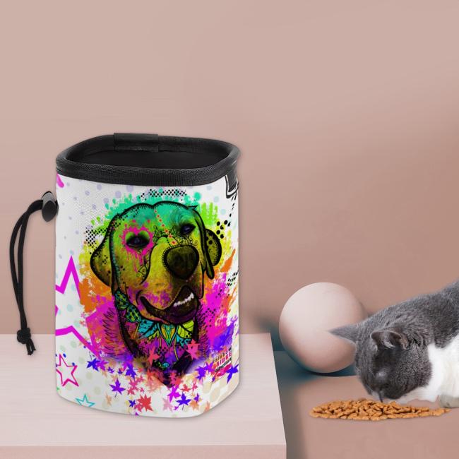 Preview: NomNom Bag Leo - Leckerchenbeutel, Leckerli, Futterbeutel, bunt, Oxfordstoff, Mix, Mischling, Labrador, Labbi