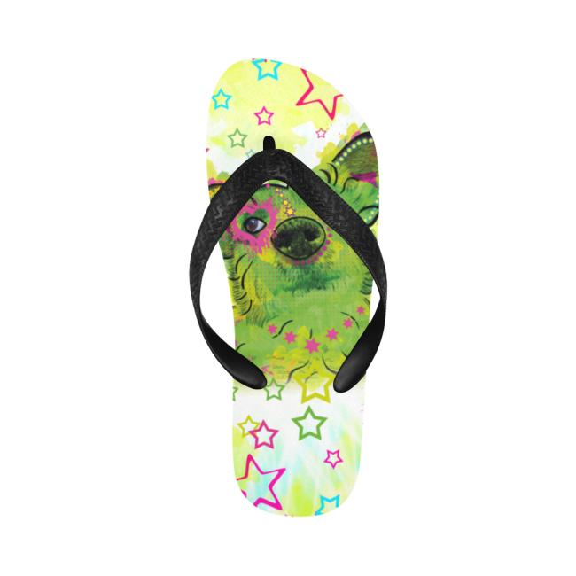 Preview: Flip Flops Hundemotiv Luna - Strandsandalen, Sandalen, bunt, Grösse 38-45, Unisex, Mischling, Mix, Strassenhunde