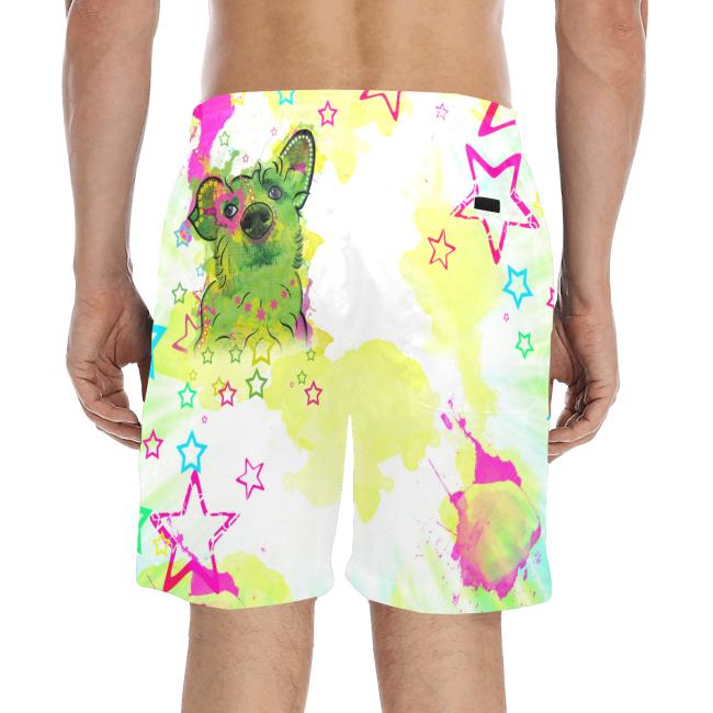 Preview: Badehose mit Hundemotiv Luna - Badehose, Shorts, Strand, bunt, Swimwear, Mischling, Mix, Strassenhund