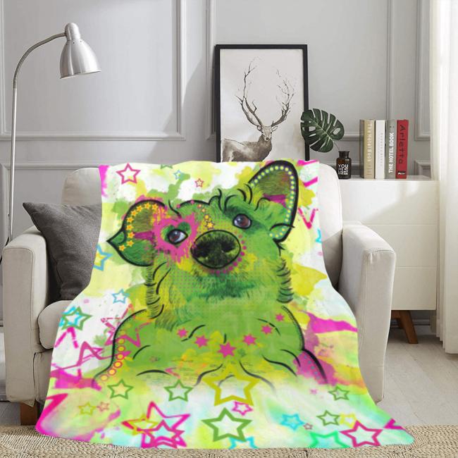 Preview: Decke Luna -  Fleecedecke, kuschlig, weich, bunt, Motive in Digitaler Popart, 152cm x 203cm, bunt, Mischling, Mix