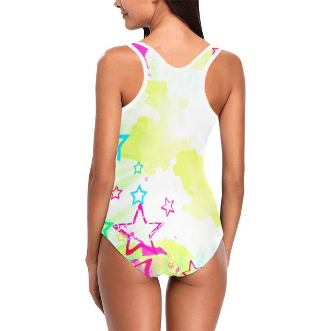 Preview: Badeanzug Hundemotiv Luna - 85% Polyester, 15% Spandex, Wasserecht, mit Innenfutter,  bunt, Strassenhund, Mischling, Mix