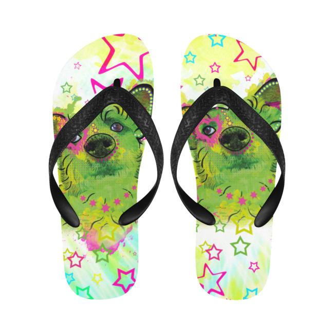 Flip Flops Hundemotiv Luna - Strandsandalen, Sandalen, bunt, Grösse 38-45, Unisex, Mischling, Mix, Strassenhunde