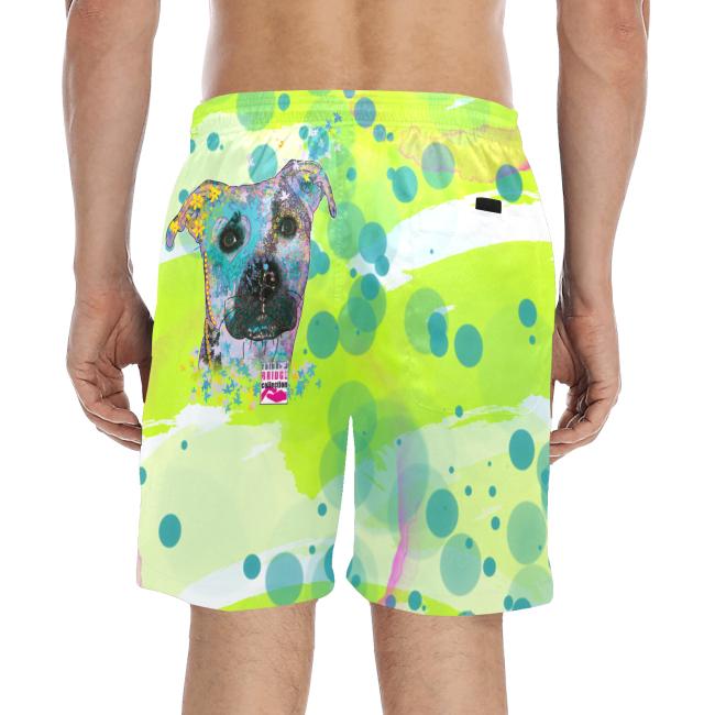 Preview: Badehose mit Hundemotiv Mojito - Badehose, Shorts, Strand, bunt, Swimwear, Bademode, Staffordshire, AmStaff, Staff, Pitbull, Pit, SOKA, Listenhund