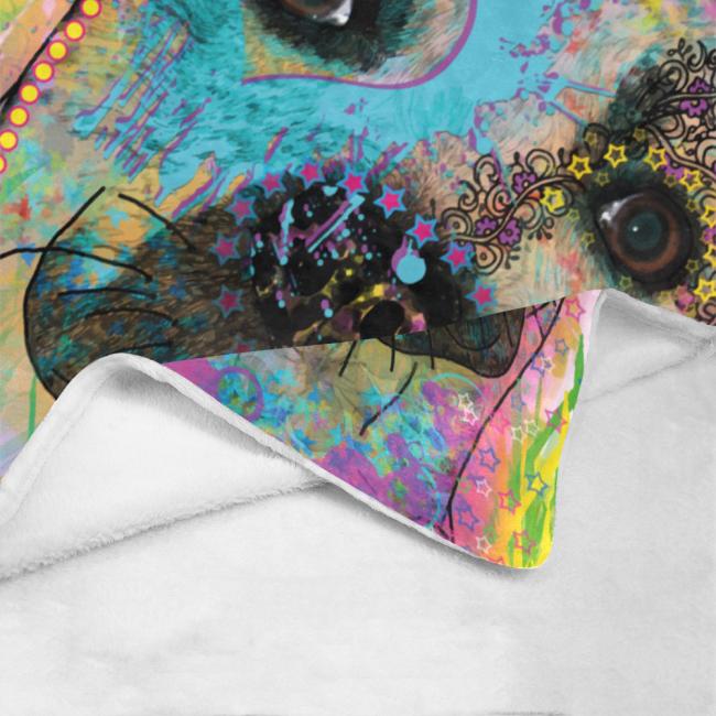 Decke Mojito -  Fleecedecke, kuschlig, weich, bunt, Motive in Digitaler Popart, 152cm x 203cm, bunt, Staff, Amstaff, Staffordshire, Soka, Listenhund, Bollerkopf, Mix