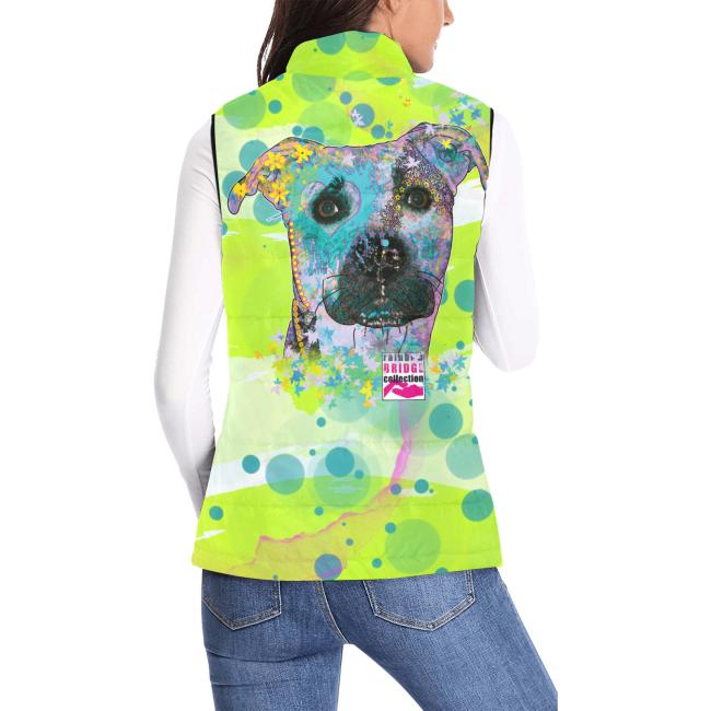 Preview: Weste mit Hundemotiv Mojito - 100 % Polyester, Wattiertes Futter, Ärmellos, bunt, Hundemotiv, AmStaff, Staff, Staffordshire, Pitbull, Pit