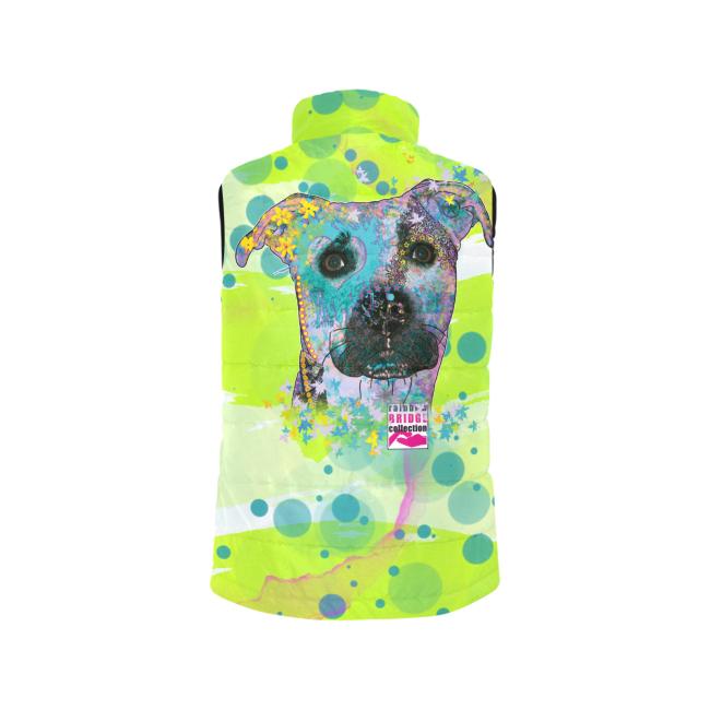 Preview: Weste mit Hundemotiv Mojito - 100 % Polyester, Wattiertes Futter, Ärmellos, bunt, Hundemotiv, AmStaff, Staff, Staffordshire, Pitbull, Pit