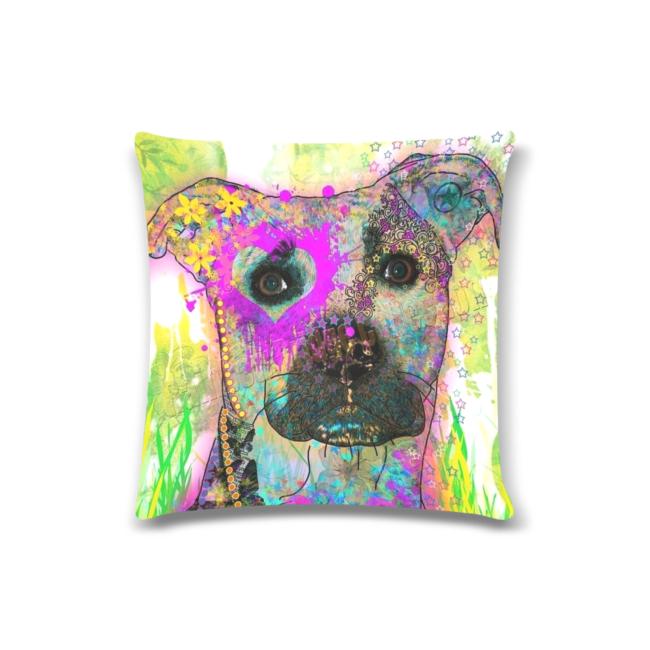 Sofakissen-Bezug Mojito- Popart Hundeporträt, 50x50 cm, Baumwolle & Polyester, beidseitig bedruckt, waschbar - Kopie