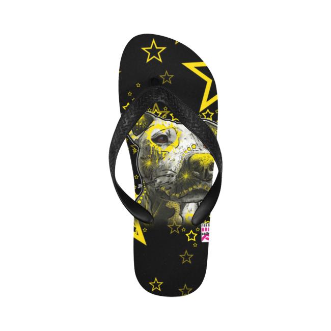 Preview: Flip Flops Hundemotiv Motte1 - Strandsandalen, Sandalen, bunt, Grösse 38-45, Unisex, AmStaff, Staffordshire, Staff, Pitbull, Pit, SOKA, Familienhunde
