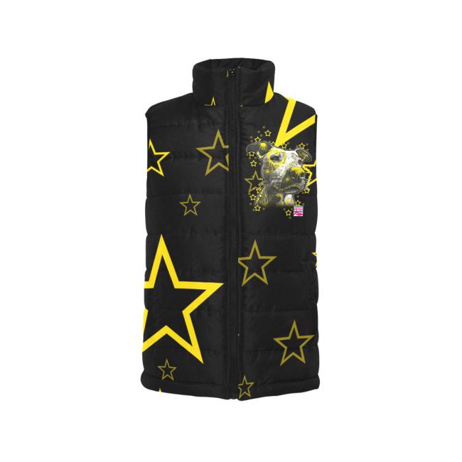 Weste mit Hundemotiv Motte1 - 100 % Polyester, Wattiertes Futter, Ärmellos, bunt, Hundemotiv, AmStaff, Staff, Staffordshire, Pitbull, Pit