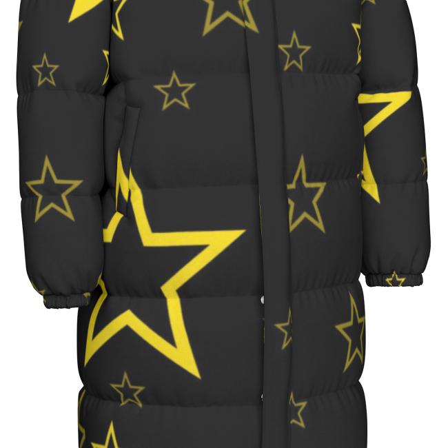 Warme Wintermantel mit Hundemotiv Motte1– Popart Hundemotiv, 90% Daunen, 10% Federn, bunt, stylisch, AmStaff, Staff, Staffordshire, Pitbull, Pit, Soka, Größe XS- 4XL