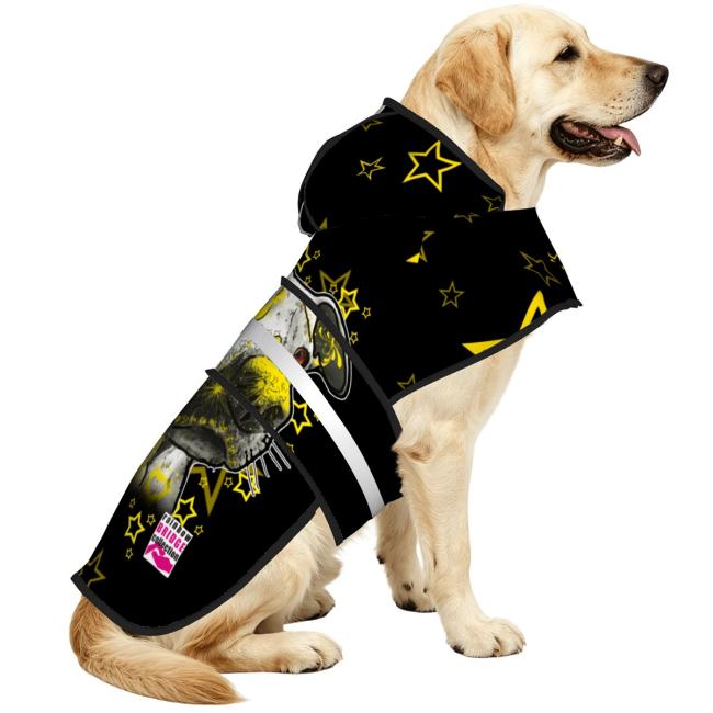 Preview: Hunde Regenmantel mit Lieblingsotiv von RBC - Hunderegenmantel, Wasserfest, bunte Popart Hundemotive