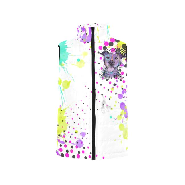 Weste mit Hundemotiv Mäusi - 100 % Polyester, Wattiertes Futter, Ärmellos, bunt, Hundemotiv, AmStaff, Staff, Staffordshire, Pitbull, Pit