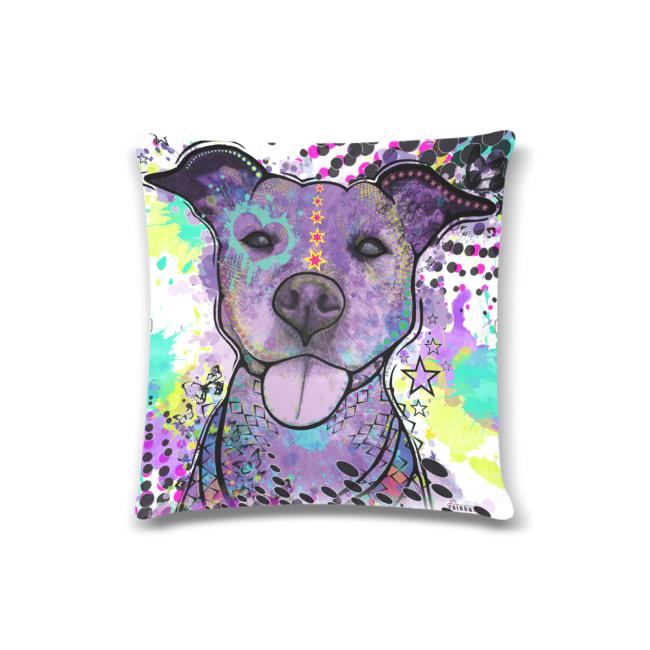 Sofakissen-Bezug Mäusi-  Popart Hundeporträt, 50x50 cm, Baumwolle & Polyester, beidseitig bedruckt, waschbar