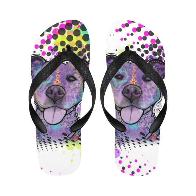 Flip Flops Hundemotiv Mäusi - Strandsandalen, Sandalen, bunt, Grösse 38-45, Unisex, AmStaff, Staffordshire, Staff, Pitbull, Pit, SOKA, Familienhunde