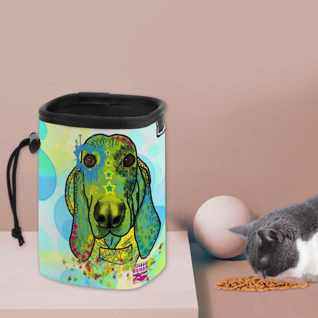 Preview: NomNom Bag Paolo - Leckerchenbeutel, Leckerli, Futterbeutel, bunt, Oxfordstoff, Mix, Mischling, Basset Hound