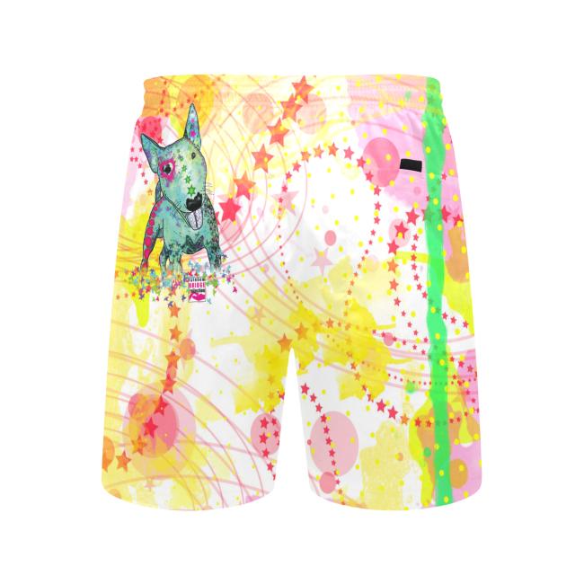 Badehose mit Hundemotiv Paul - Badehose, Shorts, Strand, bunt, Swimwear, Bademode, Bullterrier, Bulli, Mix, Mischling