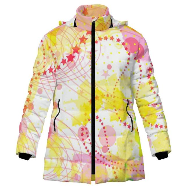 Preview: Warme Winterjacke mit Hundemotiv Paul – Popart Hundemotiv, 96% Polyester, 4% Spandex Unisex, bunt, Größe S-6XL, Mix, Mischling, Bullterrier, Bulli, Mini Bullterrier