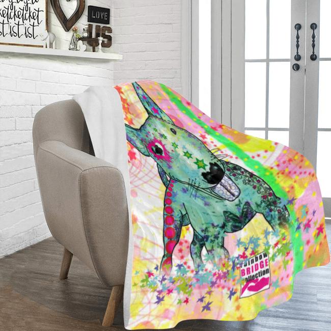Decke Paul -  Fleecedecke, kuschlig, weich, bunt, Motive in Digitaler Popart, 152cm x 203cm, bunt, Mini,Bullterrier, Bulli