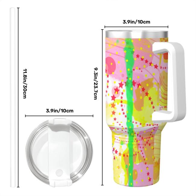 Tumbler mit Hundemotiv Paul - Edelstahl, Becher, 1L, mit Strohhalm, bunt, Motive in Digitaler Popart, Bullterrier, Bulli, SOKA, Listenhund, Mini