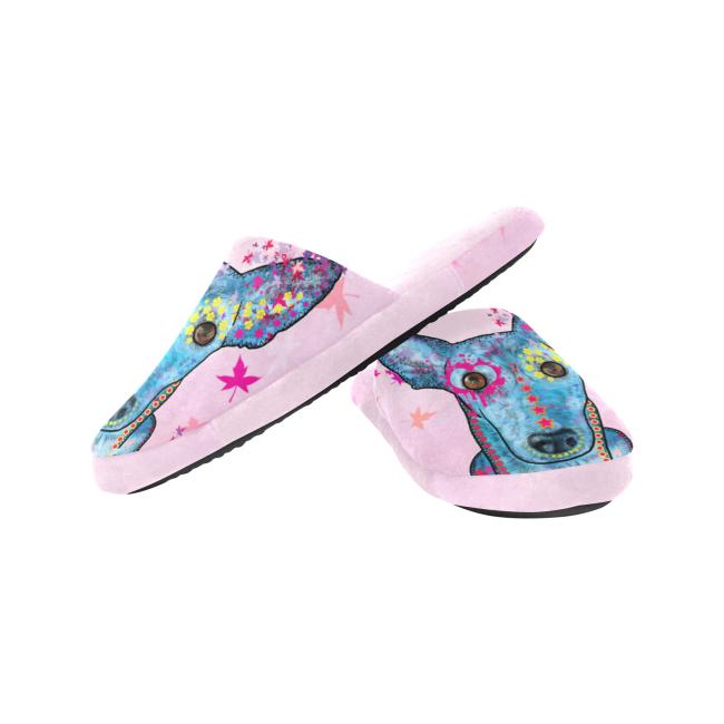 Hauspuschen Hundemotiv Princessa - Hausschuhe, Pantoffeln, Unisex, Grösse 35-43, bunt, Mischling, Mix, Windhunde, Podenco