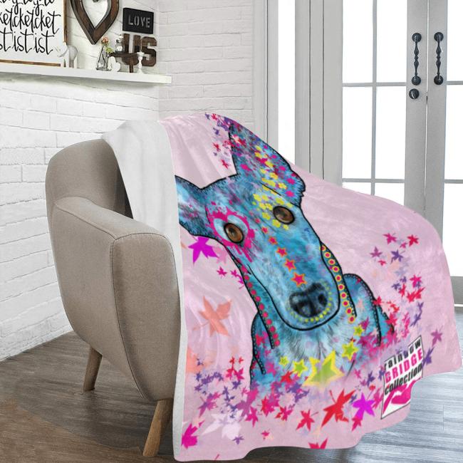 Preview: Decke Princessa -  Fleecedecke, kuschlig, weich, bunt, Motive in Digitaler Popart, 152cm x 203cm, bunt, Windhunde, Podenco, Mix, Sienna
