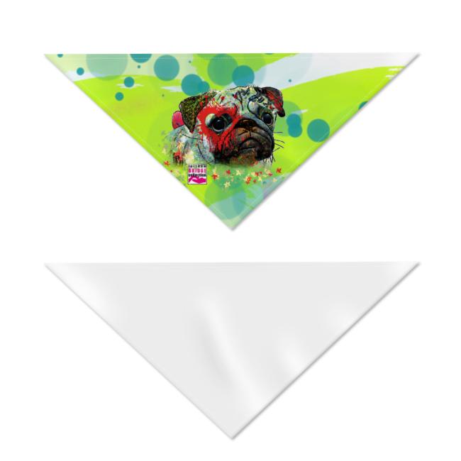 Preview: Hunde-Bandana Rex 2 - Popart Hundedesign, 100 % Polyester, 70x30 cm, verstellbar, waschbar