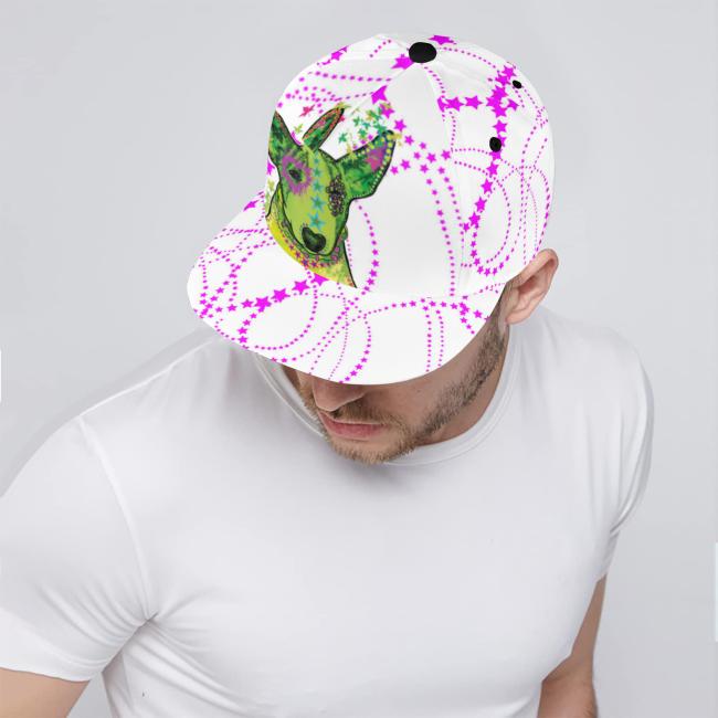 Preview: Cap Roxy – Baumwoll-Polyester-Mix, verstellbar, Unisex, One Size, bunt, Mischling, SOKA, Listenhund, Bullterrier, Bulli, Mini Bullterrier