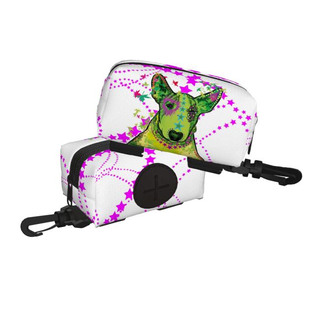 Kack & Pack mit Hundemotiv Roxy - Hundekottütentasche, Hundekotbeutelhalter, bunt, Polyster, Bullterrier, Bulli, SOKA, Listenhund, Mischling, Mix