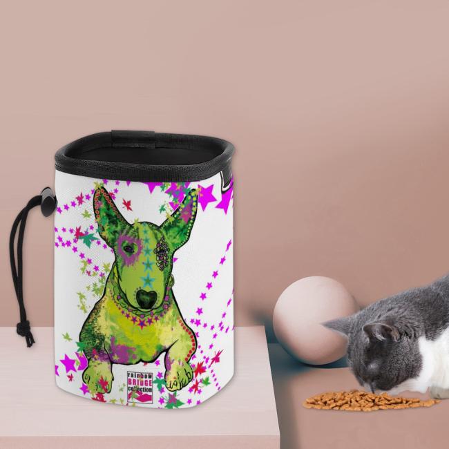 Preview: NomNom Bag Roxy - Leckerchenbeutel, Leckerli, Futterbeutel, bunt, Oxfordstoff, Mix, Mischling, SOKA, Listenhund, Bullterrier, Bulli
