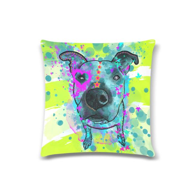 Sofakissen-Bezug Sancho- Popart Hundeporträt, 50x50 cm, Baumwolle & Polyester, beidseitig bedruckt, waschbar - Kopie