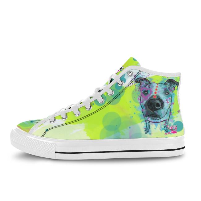 Sneaker mit Hundemotiv Sancho - Turnschuh, Sportschuh, bunt, Unisex, Grösse 36-46, Mischling, Mix, Staffordshire, AmStaff, Staff, SOKA, Listenhund