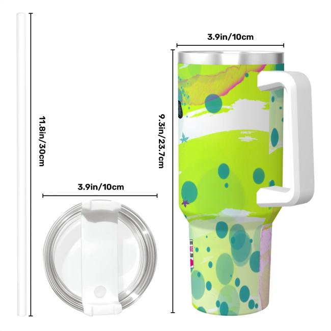 Tumbler mit Hundemotiv Sancho - Edelstahl, Becher, 1L, mit Strohhalm, bunt, Motive in Digitaler Popart, AmStaff, Staffordshire, SOKA, Listenhund