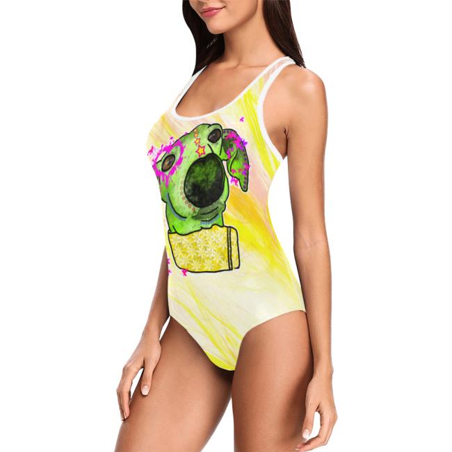 Preview: Badeanzug Hundemotiv Sienna -  85% Polyester, 15% Spandex, Wasserecht, mit Innenfutter, bunt, Windhunde