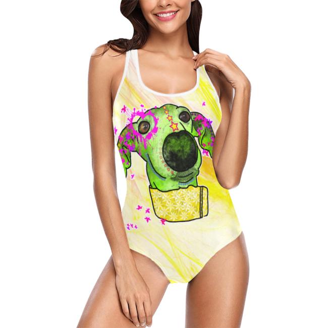 Badeanzug Hundemotiv Sienna -  85% Polyester, 15% Spandex, Wasserecht, mit Innenfutter, bunt, Windhunde