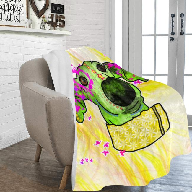 Preview: Decke Sienna -  Fleecedecke, kuschlig, weich, bunt, Motive in Digitaler Popart, 152cm x 203cm, bunt, Windhunde, Podenco, Mix, Sienna