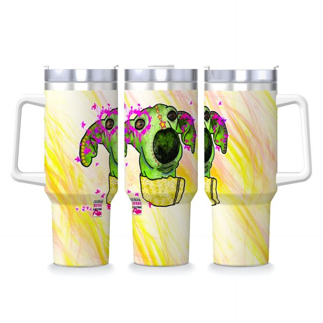 Tumbler mit Hundemotiv Sienna - Edelstahl, Becher, 1L, mit Strohhalm, bunt, Motive in Digitaler Popart, Mix, Mischling, Windhund, Podenco