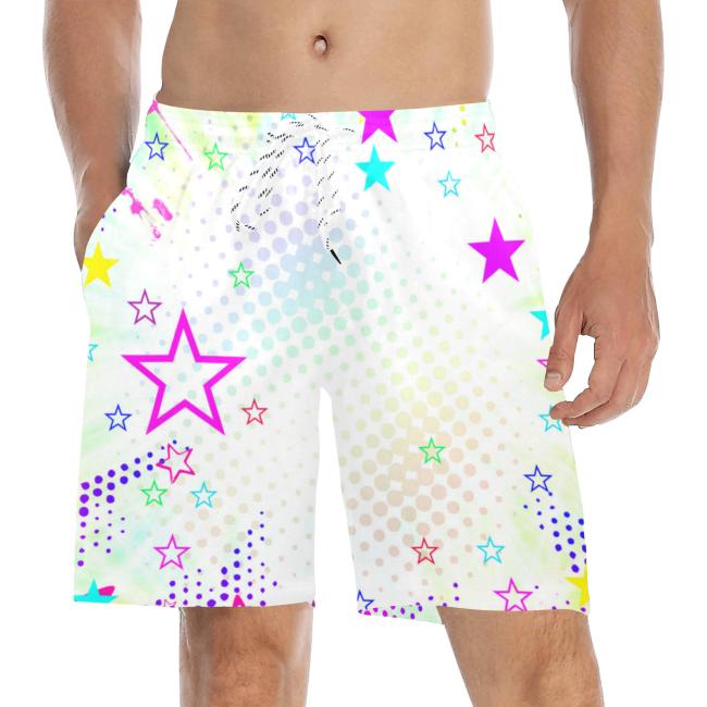 Preview: Badehose mit Hundemotiv Sunny - Badehose, Shorts, Strand, bunt, Swimwear, Bademode, Mix, Mischling, Golden Retriever, Goldy