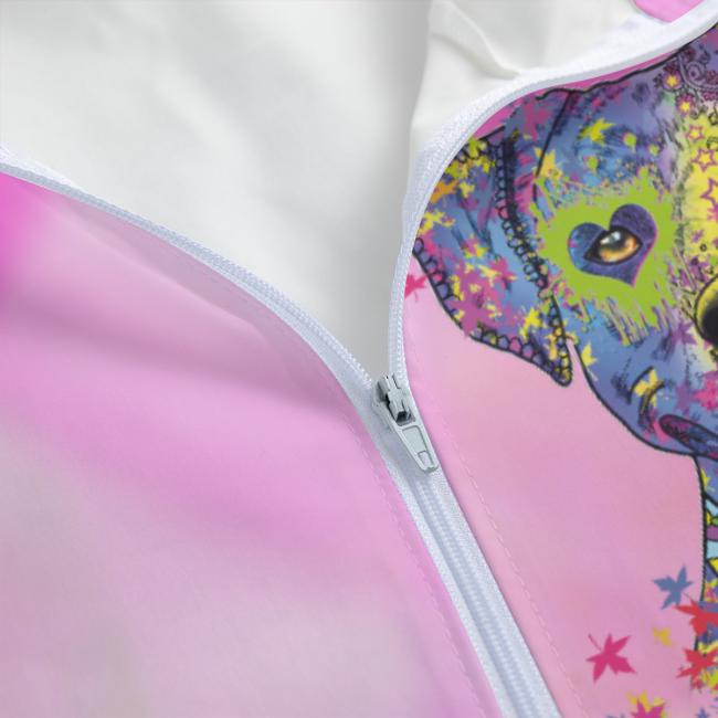 Preview: Leichte Regenjacke Tayra – Popart Hundemotiv, 100 % Polyester, Unisex, Staffordshire, AmStaff, Staff, Pitbull, Pit, Listenhund, SOKA