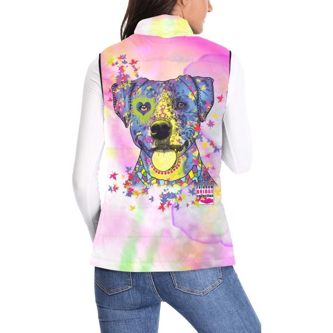 Preview: Weste mit Hundemotiv Tayra - 100 % Polyester, Wattiertes Futter, Ärmellos, bunt, Hundemotiv, AmStaff, Staff, Staffordshire, Pitbull, Pit