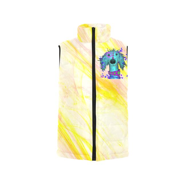 Weste mit Hundemotiv Tootsi - 100 % Polyester, Wattiertes Futter, Ärmellos, bunt, Hundemotiv, Windhund, Podenco, Mischling, Mix