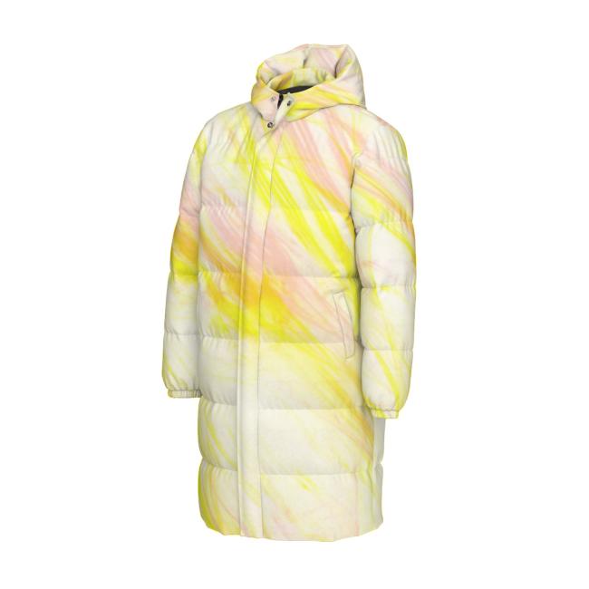 Preview: Warme Wintermantel mit Hundemotiv Tootsie– Popart Hundemotiv, 90% Daunen, 10% Federn, bunt, stylisch, Windhund, Langhaar, Größe XS- 4XL