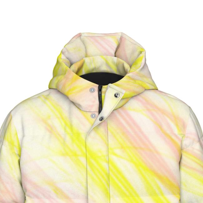 Warme Wintermantel mit Hundemotiv Tootsie– Popart Hundemotiv, 90% Daunen, 10% Federn, bunt, stylisch, Windhund, Langhaar, Größe XS- 4XL