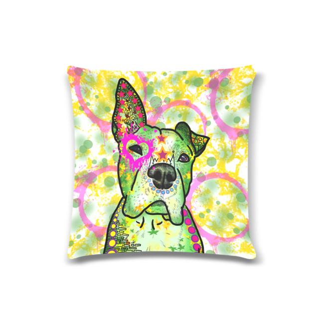 Sofakissen-Bezug Tyson-  Popart Hundeporträt, 50x50 cm, Baumwolle & Polyester, beidseitig bedruckt, waschbar - Kopie