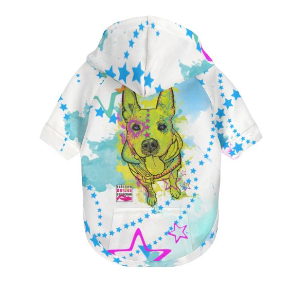 Hunde Pullover Rückeseite. In den Farben von Amy 3 Bild und dem Bild von Amy 3 drauf