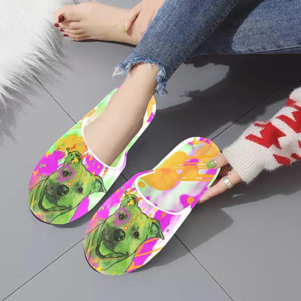 Hauspuschen Hundemotiv Angel - Hausschuhe, Pantoffeln, Unisex, Grösse 35-43, bunt, Mischling, Mix, Staffordshire, Staff, Amstaff, Pitbull, Pit, SOKA, Listenhund