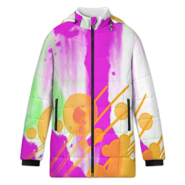 Warme Winterjacke mit Hundemotiv Angel – Popart Hundemotiv, 96% Polyester, 4% Spandex Unisex CD, bunt, Größe S-6XL, AmStaff, Staff, Staffordshire, Pitbull