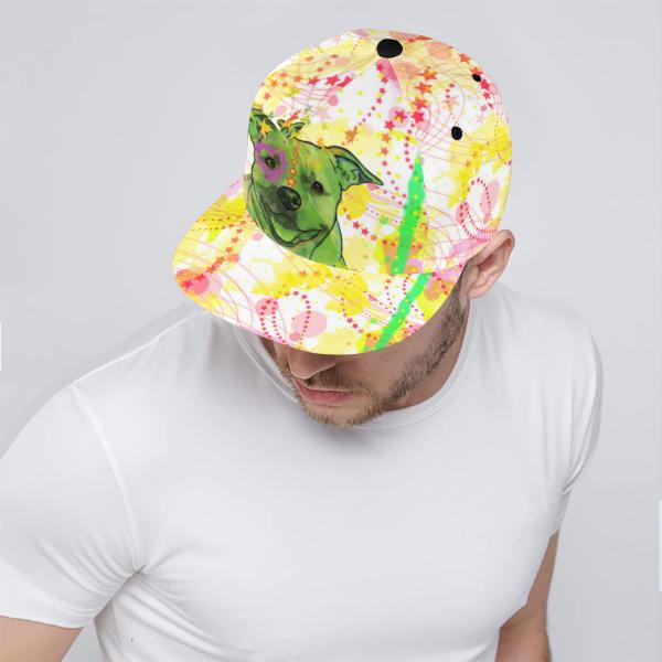 Trendige Damen & Herren Baseball Cap | Streetwear & Streetstyle Mütze mit bunten Hundemotiven der Rassen American Staffordshire Terrier, AmStaff, Staff, Staffi, Pitbull Terrier, Pit, Piti, Mischling, Mix, SOKA, Listenhund