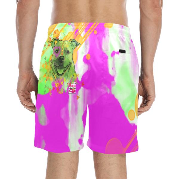 Badehose mit Hundemotiv Angel - Badehose, Shorts, Strand, bunt, Swimwear, Bademode, Staffordshire, AmStaff, Staff, Pitbull, Pit, SOKA, Listenhund