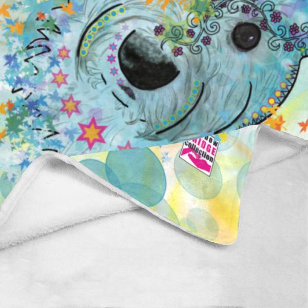 Decke Anton -  Fleecedecke, kuschlig, weich, bunt, Motive in Digitaler Popart, 152cm x 203cm, bunt, West Highland White Terrier, Westi